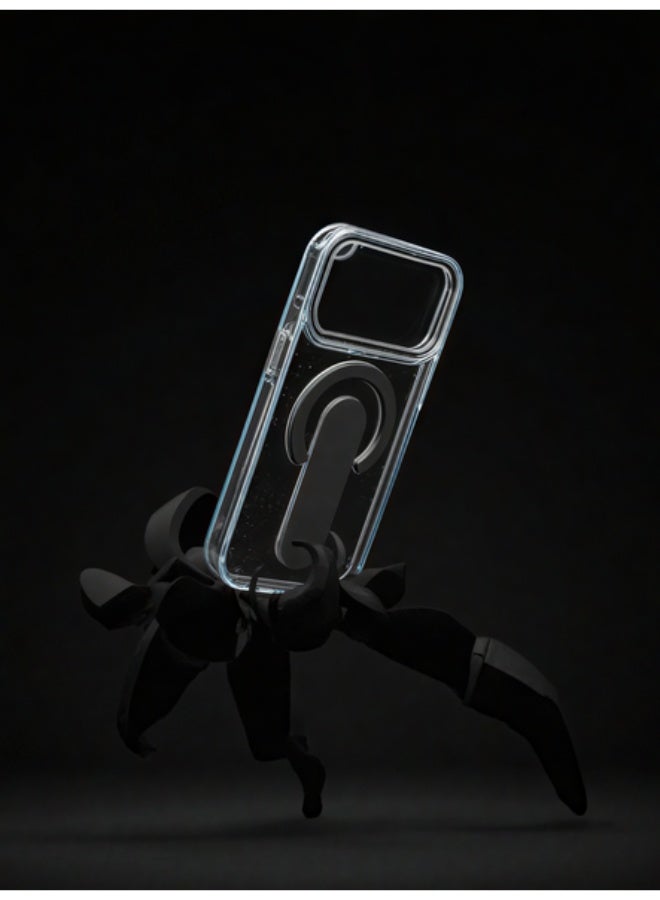 بليكس جراب حماية شفاف فائق الوضوح (MagSafe) مع حامل حلقة مغناطيسي فاخر لايفون 17 برو ماكس/برو - Image 1