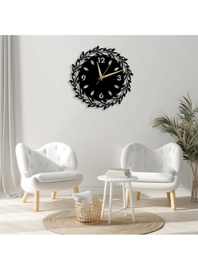 Cartvilla Cartvilla Metal Wall Clock, Large Metal Wall Clock for Living Room, Bedroom, Kitchen Latin Numeral Wall Clock, Antique Metal Wall Clock| Big Size Modern Decorative Wall Watch Black (40 CM) DA-67 - Image 3
