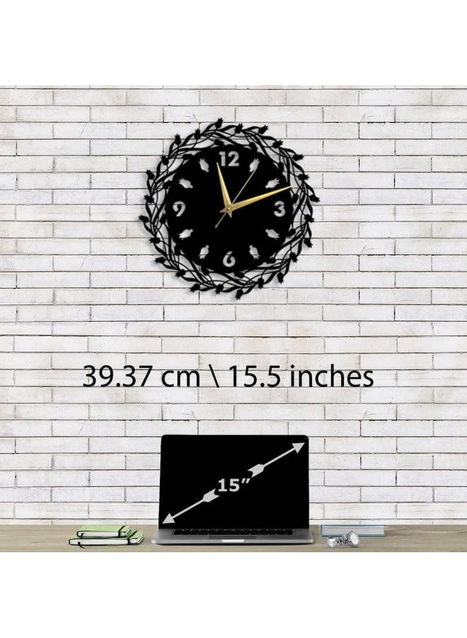 Cartvilla Cartvilla Metal Wall Clock, Large Metal Wall Clock for Living Room, Bedroom, Kitchen Latin Numeral Wall Clock, Antique Metal Wall Clock| Big Size Modern Decorative Wall Watch Black (40 CM) DA-67 - Image 2