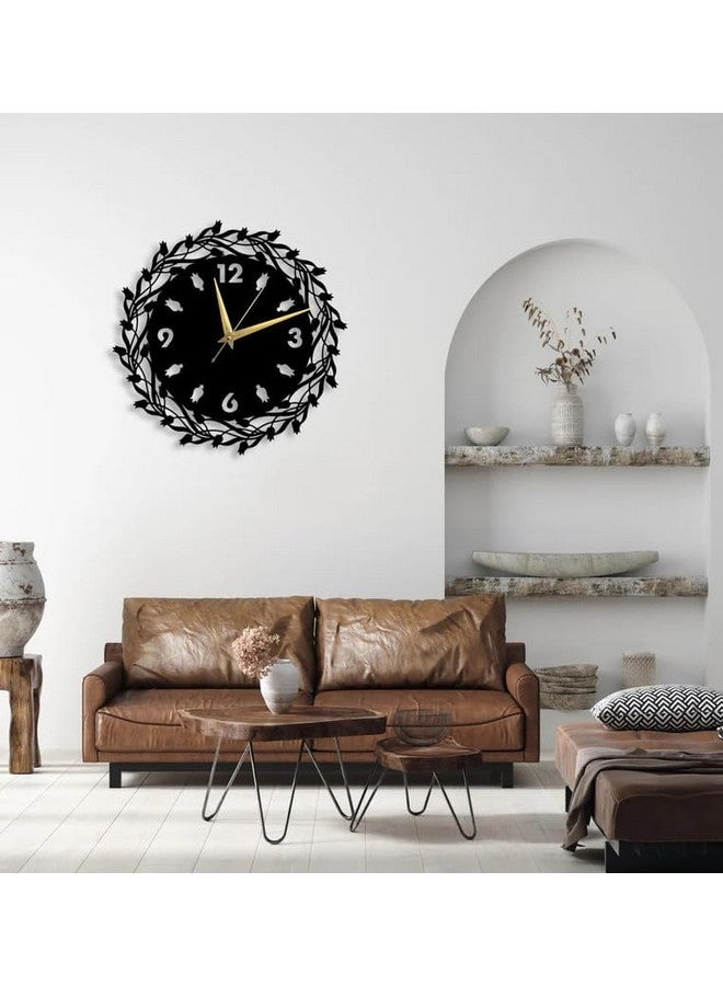 Cartvilla Cartvilla Metal Wall Clock, Large Metal Wall Clock for Living Room, Bedroom, Kitchen Latin Numeral Wall Clock, Antique Metal Wall Clock| Big Size Modern Decorative Wall Watch Black (40 CM) DA-67 - Image 4