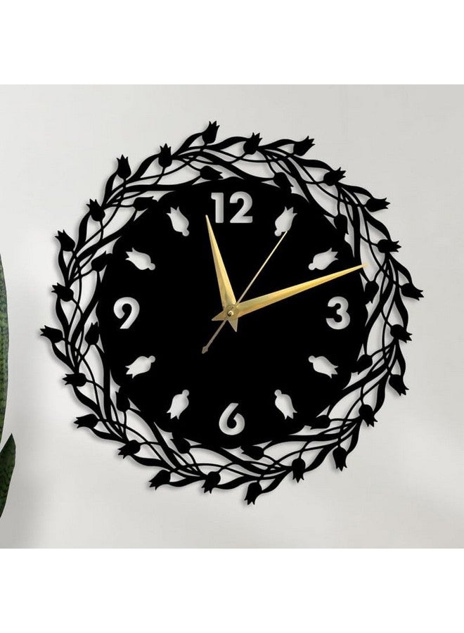 Cartvilla Cartvilla Metal Wall Clock, Large Metal Wall Clock for Living Room, Bedroom, Kitchen Latin Numeral Wall Clock, Antique Metal Wall Clock| Big Size Modern Decorative Wall Watch Black (40 CM) DA-67 - Image 1