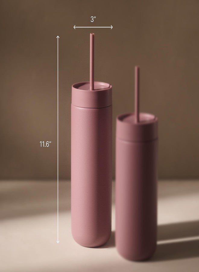 فيلو كوب كارتر البارد من فيلو، سعة 20 أونصة - غطاء مقاوم للانسكاب مع ماصة، كوب معزول بتفريغ الهواء من الفولاذ المقاوم للصدأ مع بطانة داخلية من السيراميك وماصة قابلة لإعادة الاستخدام للمشروبات الباردة، يناسب حاملات الأكواب، آمن للغسل في غسالة الأطباق، لون وردة الصحراء - Image 4