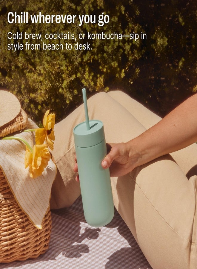 فيلو كوب كارتر البارد من فيلو، سعة 20 أونصة - غطاء مقاوم للانسكاب مع ماصة، كوب معزول بتفريغ الهواء من الفولاذ المقاوم للصدأ مع بطانة داخلية من السيراميك وماصة قابلة لإعادة الاستخدام للمشروبات الباردة، يناسب حاملات الأكواب، آمن للغسل في غسالة الأطباق، لون وردة الصحراء - Image 3