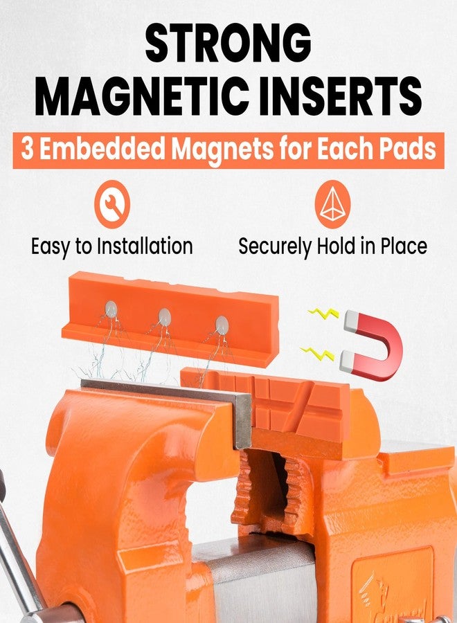 Forward Soft Vise Jaws, 6" Magnetic Multi-Purpose Jaw Pads Cover, TPU Rubber Jaw Pads for Woodworking, Jewelry Making, Precision Works - Image 4