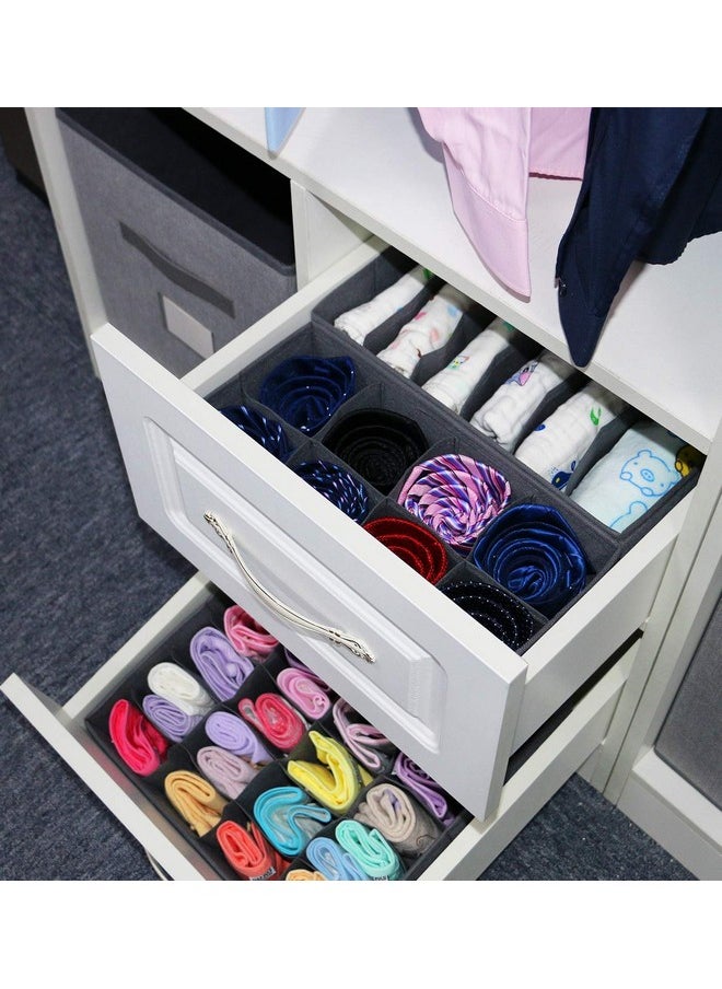 Styleys Styleys Foldable Storage Box/Drawer Organizer Divider For Innerwear, Clothing, Underwear, Bra, Socks, Panty, Tie, Etc. (Set Of 4) (Black_S1014, Non-Woven), Drawer Organizers  - Image 5