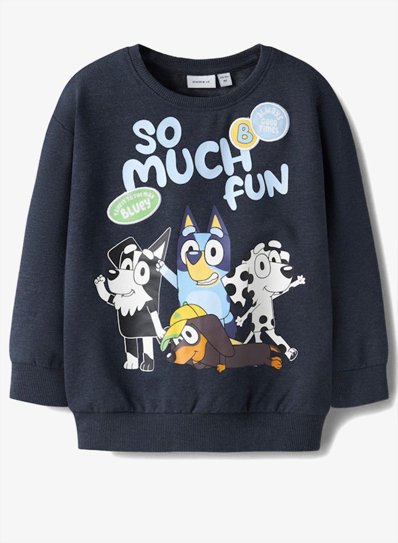 نيم ات سويت شيرت أطفال بياقة مستديرة بطبعة جرافيك - Image 4