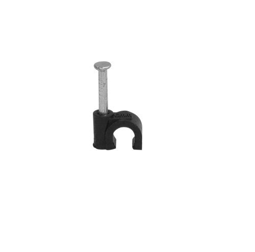 Your Cable Store 100 Pack Black Ethernet / RG59 / 6mm Nail in Cable Clips - Image 1