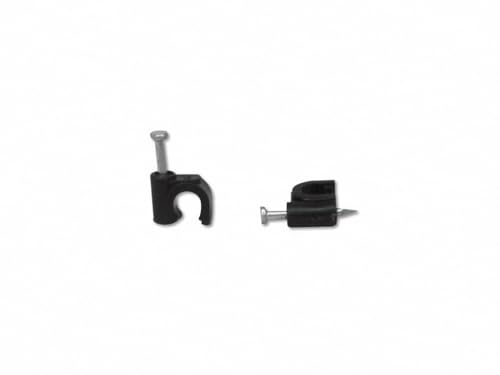 Your Cable Store 100 Pack Black Ethernet / RG59 / 6mm Nail in Cable Clips - Image 3