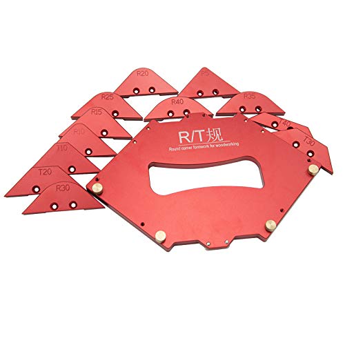 Evwoge 13pcs/ Set Table Corner Router Jig for Trimming Machine,Router Radius Template Kits Aluminium Alloy for Woodworking Trimming Tool Set - Image 1