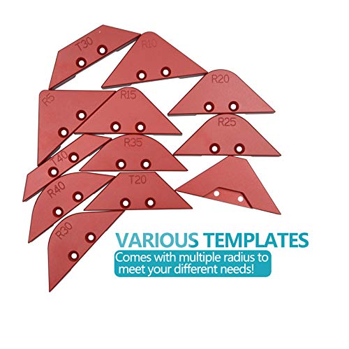 Evwoge 13pcs/ Set Table Corner Router Jig for Trimming Machine,Router Radius Template Kits Aluminium Alloy for Woodworking Trimming Tool Set - Image 2