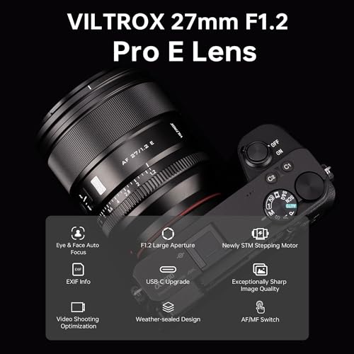 VILTROX 27mm F12 Pro E Mount Lens 27mm f12 Autofocus Large Aperture APSC Prime Lens Compatible with Sony E Mount Mirrorless a7 a6700 a6500 - Image 3