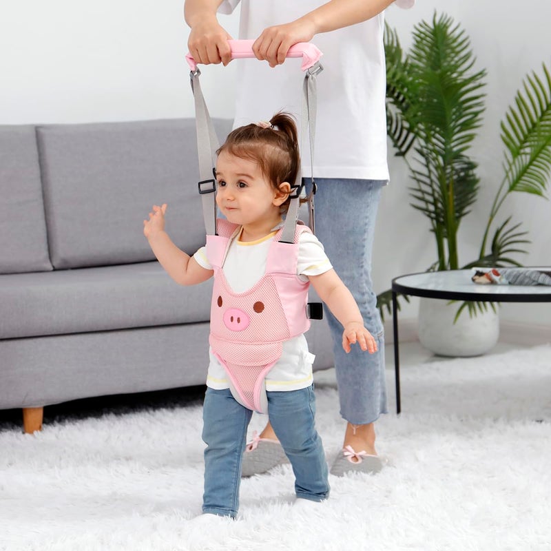 AVIZCVE Baby Walking Harness, Handheld Kids Walker Helper, New Upgrade Breathable and Adjustable Toddler Infant Walker Harness Assistant Belt with Instructions for 7-24 Month (Breathable Pink Piggy) - Image 5