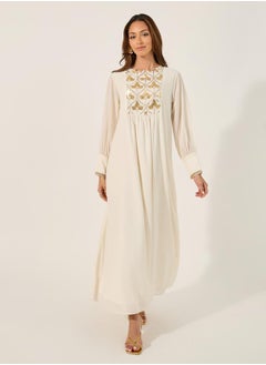 Embellished Sequins Pleated A-Line Jalabyia