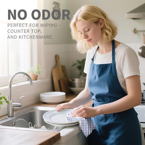 Oeleky Dish Cloths for Kitchen Washing Dishes, Super Absorbent Dish Rags, Cotton Terry Cleaning Cloths Pack of 8, 12x12 Inches - Image 3