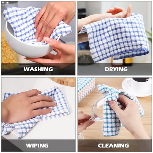Oeleky Dish Cloths for Kitchen Washing Dishes, Super Absorbent Dish Rags, Cotton Terry Cleaning Cloths Pack of 8, 12x12 Inches - Image 2