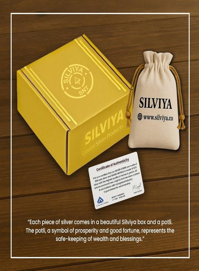 Silviya BIS Hallmarked 25 Years Marriage Anniversary Silver Coin 25 Gm | 999 Pure Silver Coin | Silver Jubilee Celebration | Gift for Couple | With Certificate of Authenticity - Image 5