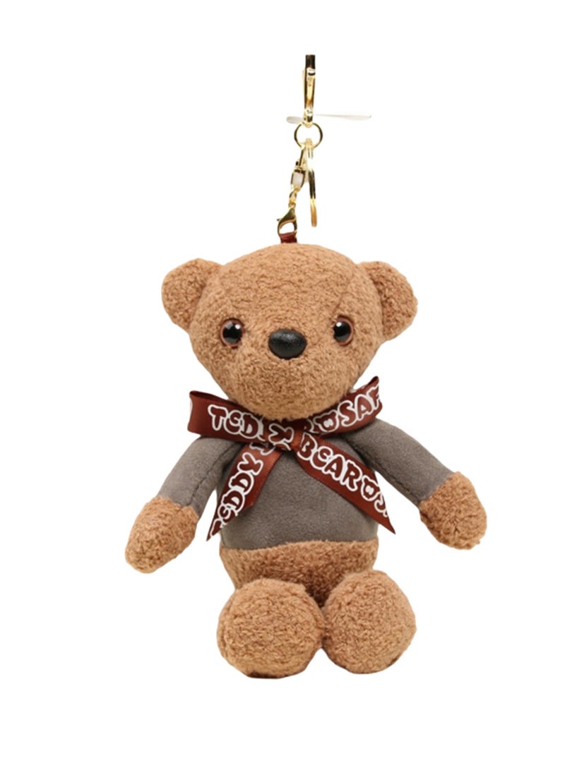 16cm Coffee Colored Small Bear Pendant Keychain Backpack Decoration Accessories, Men'S And Women'S Holiday Gifts  - Image 1