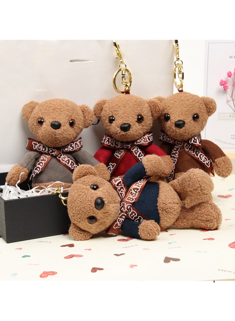 16cm Coffee Colored Small Bear Pendant Keychain Backpack Decoration Accessories, Men'S And Women'S Holiday Gifts  - Image 3