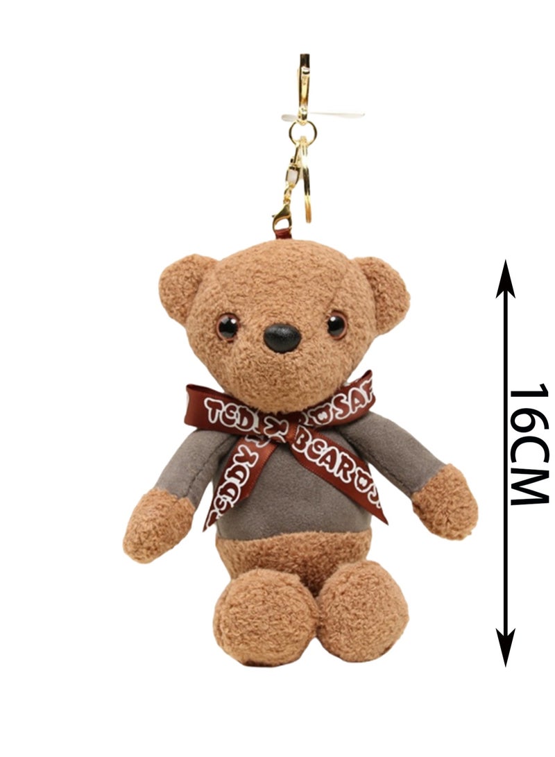 16cm Coffee Colored Small Bear Pendant Keychain Backpack Decoration Accessories, Men'S And Women'S Holiday Gifts  - Image 2