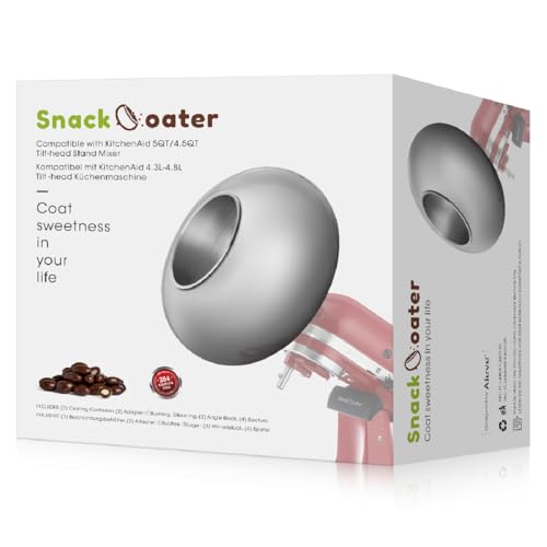 Aieve Snack Coater Compatible with KitchenAid Tilt-Head Stand Mixer for Making Chocolate Covered Almonds, Pistachio, Peanut, Freeze Dried Strawberry, Raisin, Macadamia Nuts and Blueberry - Image 1