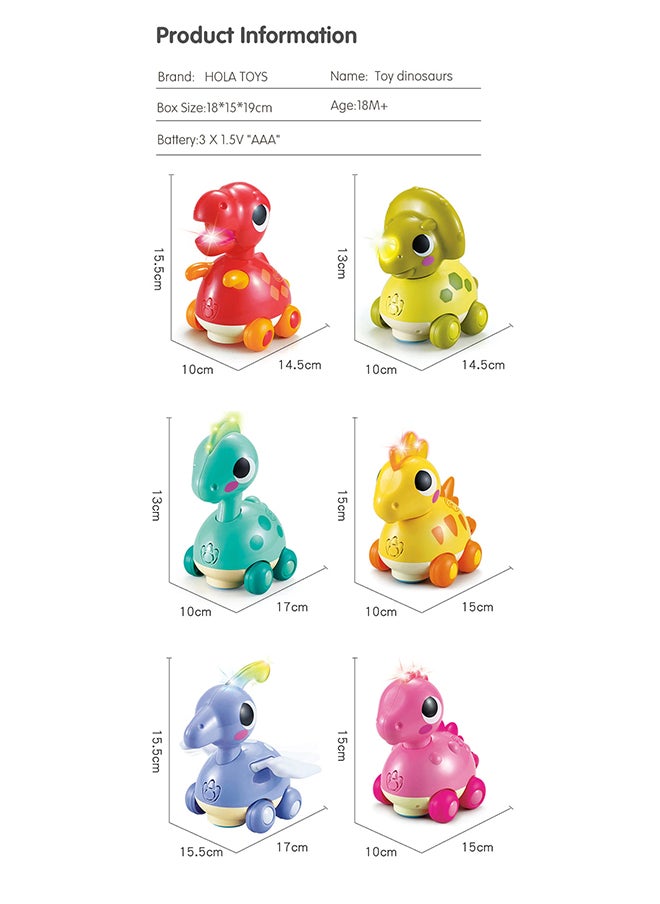 HOLA - Baby Toys Dinosaurs Toy For 12 Months +, Pink - Image 1