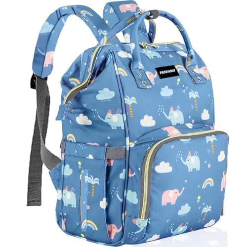PACKNBUY Diaper Bag for Mothers for Travel, Hospital Bag for Delivery Women Spacious, Insulated Bottle Pockets, Water Resistant with Multiple Pockets to Store Newborn Baby Products (Blue) - Image 1