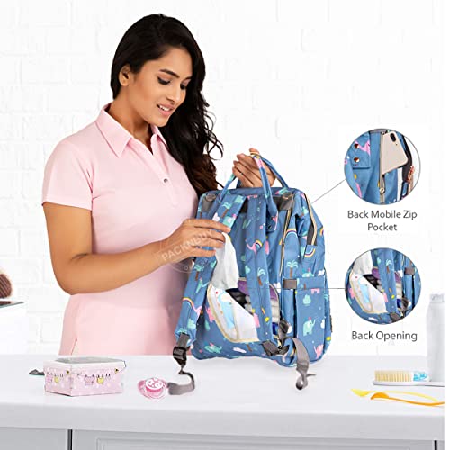 PACKNBUY Diaper Bag for Mothers for Travel, Hospital Bag for Delivery Women Spacious, Insulated Bottle Pockets, Water Resistant with Multiple Pockets to Store Newborn Baby Products (Blue) - Image 4