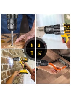 HAUS Cordless Hammer Drill, 2 Batteries, 34 PCS Drill & Screw bits, Sockets, extension,  Power Hammer Drill for Drilling Metal/Concrete/Wood, 25+3 Torque, 50N.m Max, 3/8" Chuck Electric Drill, 2 Speed, LED Light  - Image 2