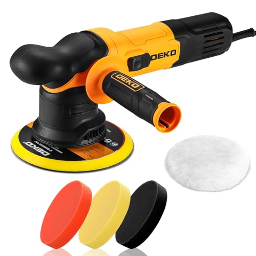 DEKOPRO Car Buffer Polisher, 6 Inch Dual Action Orbital Buffer Polisher, 6 Variable Speed 1800-5500OPM Random Polisher Kit with 4 Buffing Pads for Car Detailing Polishing Waxing, DKPO15G80-US - Image 1