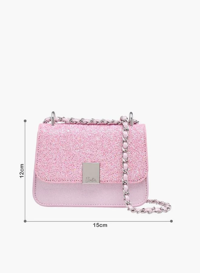 باربي Glitter Embellished Crossbody Bag With Chain Strap