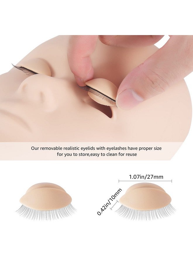 Embagol Multifunction Replaced Eyelids Makeup For Training Head Removable Realistic Eyelids Eyelash Training (3 Pair (Pack Of 1)) - Image 2