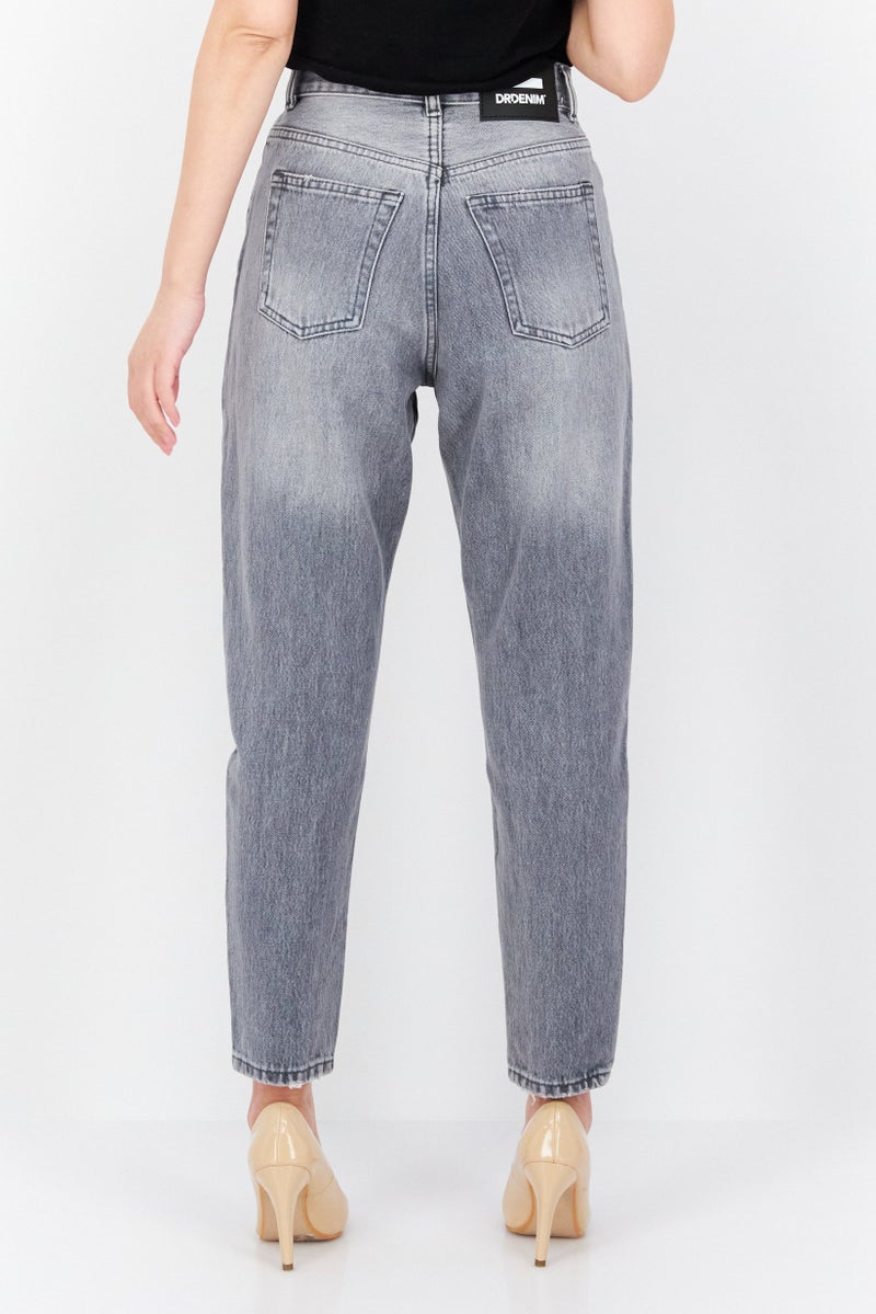 Dr Denim Women Regular Fit Wash Ripped Non Stretchable Denim Jeans, Light Grey - Image 2