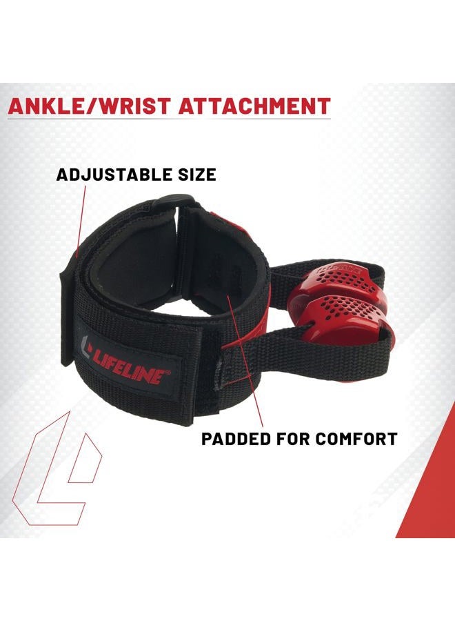 Lifeline Fitness Ankle and Wrist Attachments for Exercise Resistance Cables to Isolate and Target Muscle Groups, Black - Image 2