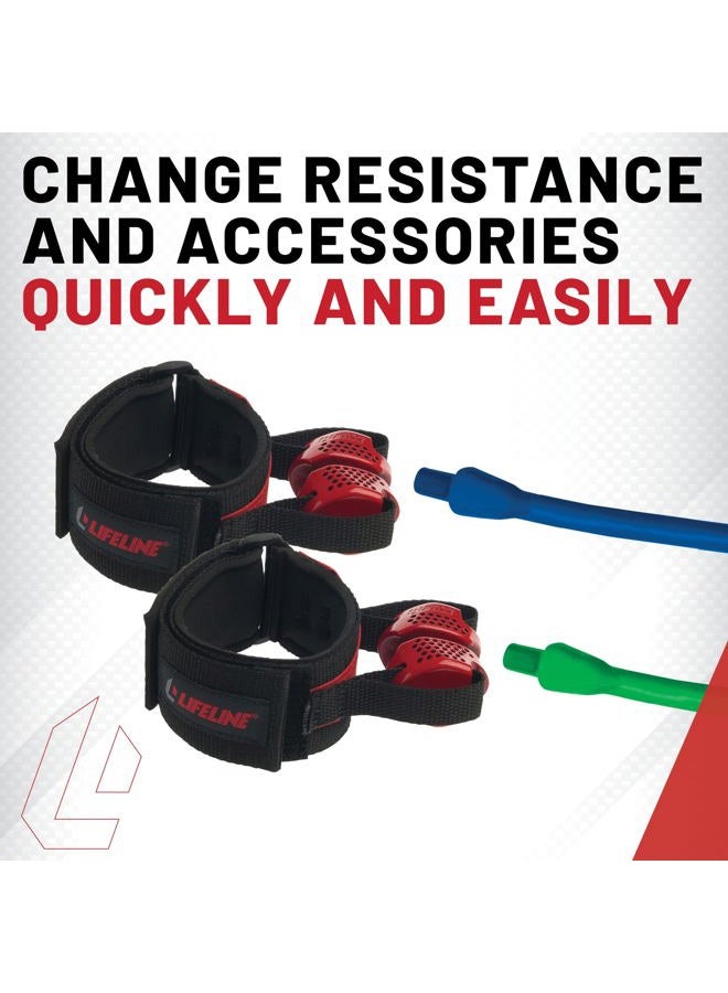 Lifeline Fitness Ankle and Wrist Attachments for Exercise Resistance Cables to Isolate and Target Muscle Groups, Black - Image 5