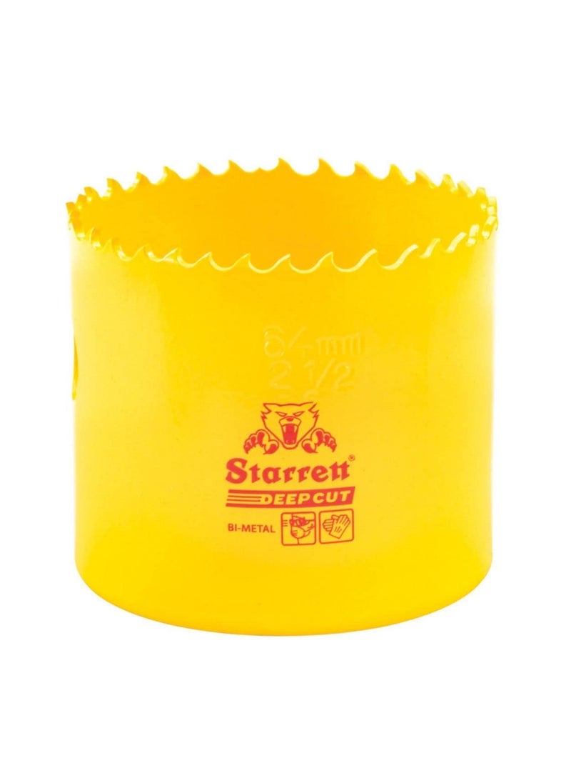 Starrett Starrett BiMetal Deep Cut Hole Saw with Abrasion Resistant HSS Teeth  Ideal for Cutting Metal Steel and Wood  212 Diameter 2 Depth  DCH0212G  - Image 1