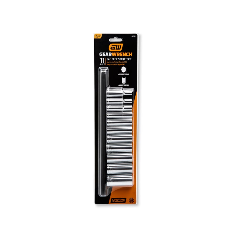 GEARWRENCH 11 Pc. 3/8" Drive 12 Pt. Deep Socket Set, SAE - 80563 - Image 3