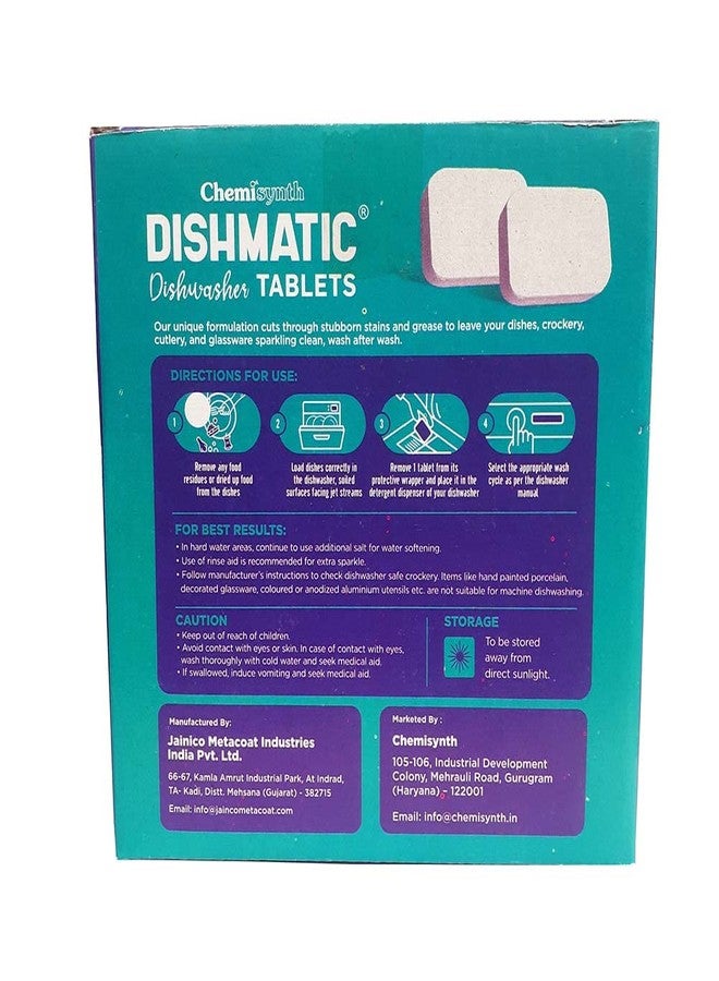 Dishmatic أقراص غسالة الصحون ديشماتيك، أقراص غسالة الصحون الأوتوماتيكية لأطباق نظيفة لامعة، متوافقة مع جميع غسالات الصحون (30 قطعة) - Image 2