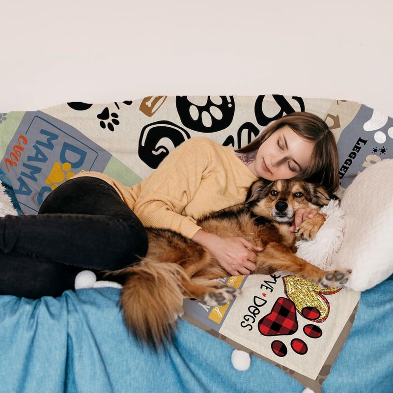 AJIIUSV Dog Mom Gifts for Women  Dog Mom Throw Blanket 60x80 Inch Gifts for Dog Lovers  Gifts for Dog Moms  Best Dog Mom Ever  Gifts for Dog Owners for Christmas Thanksigiving - Image 4