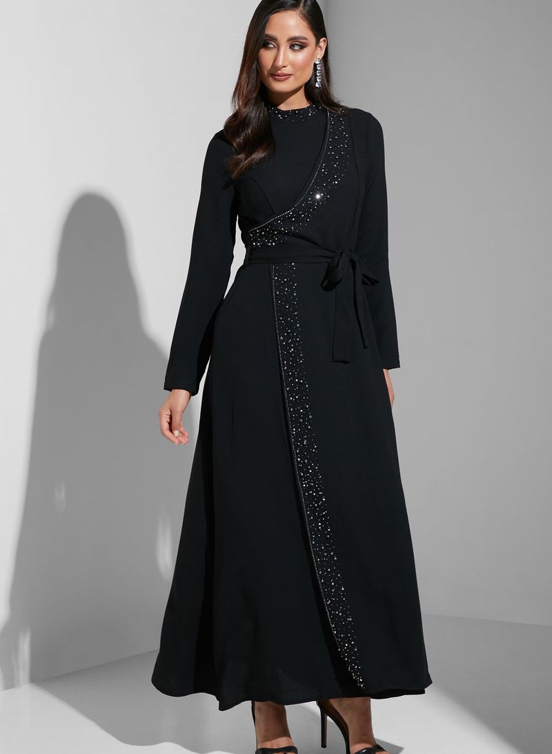 خزانة فستان ماكسي باربطة خصر - Image 1