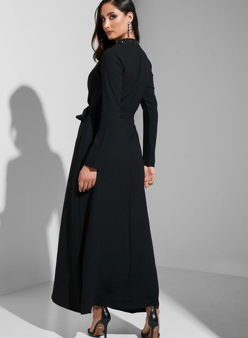 خزانة فستان ماكسي باربطة خصر - Image 2