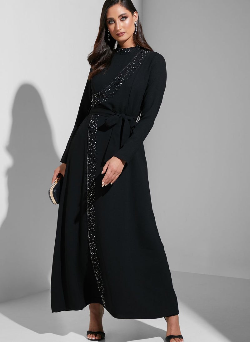 خزانة فستان ماكسي باربطة خصر - Image 4