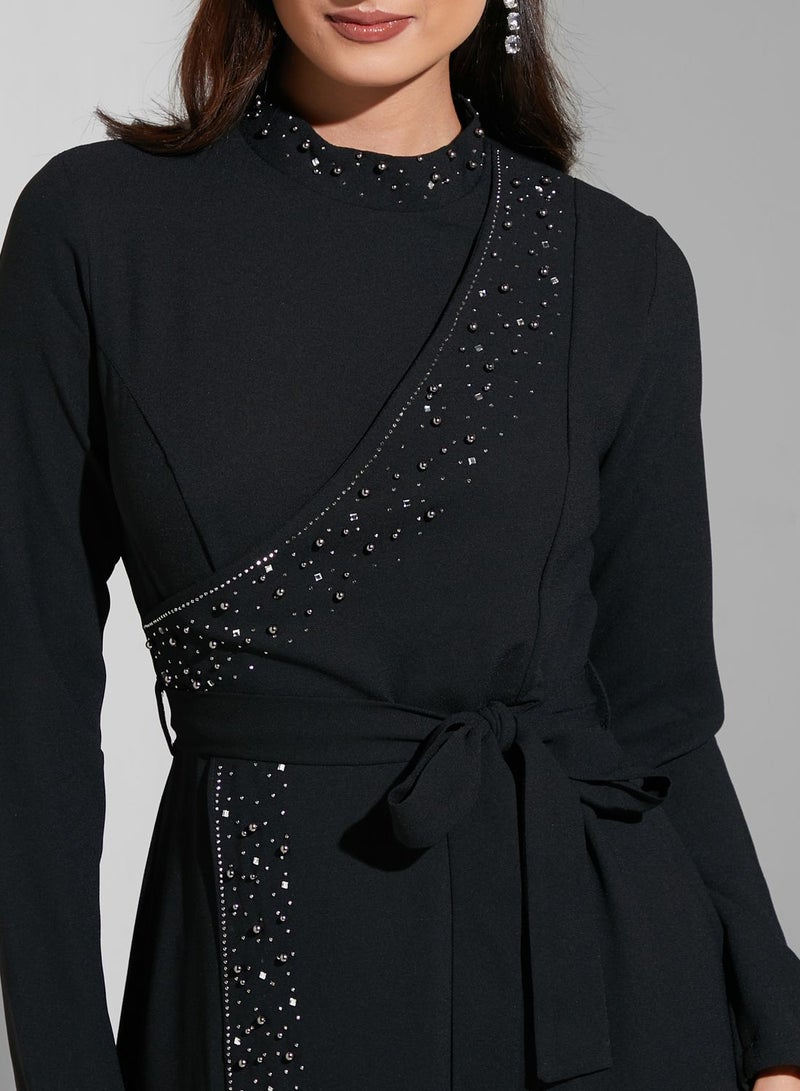 خزانة فستان ماكسي باربطة خصر - Image 3