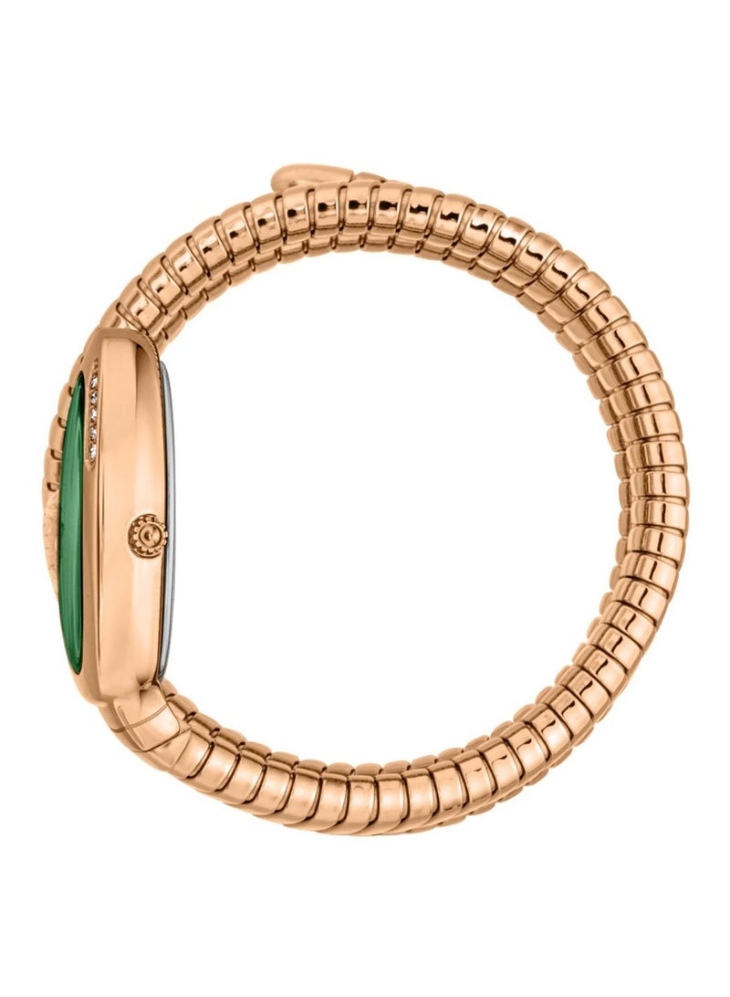 Just Cavalli ساعة نسائية فيزوزو كوارتز ذهبية وردية من الفولاذ المقاوم للصدأ JC1L230M0055 - Image 2