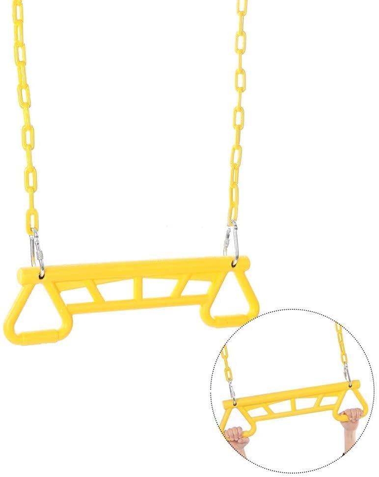 REZNOR Trapeze Swing Bar Playset with Plastic Gym Trapeze Bar for Kids/Adults, | Weight Capacity 120 kg (Yellow) - Image 4