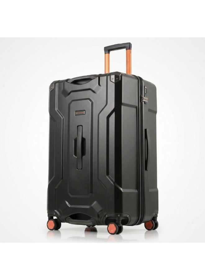 TOM CRUISER Trunk Case Hard Shell Trolley Bag 24 Inch Black | Premium PC Composite Medium Luggage with Deep Trunk Storage, 360° Spinner Wheels, TSA Lock & 3 Year Warranty - Image 1