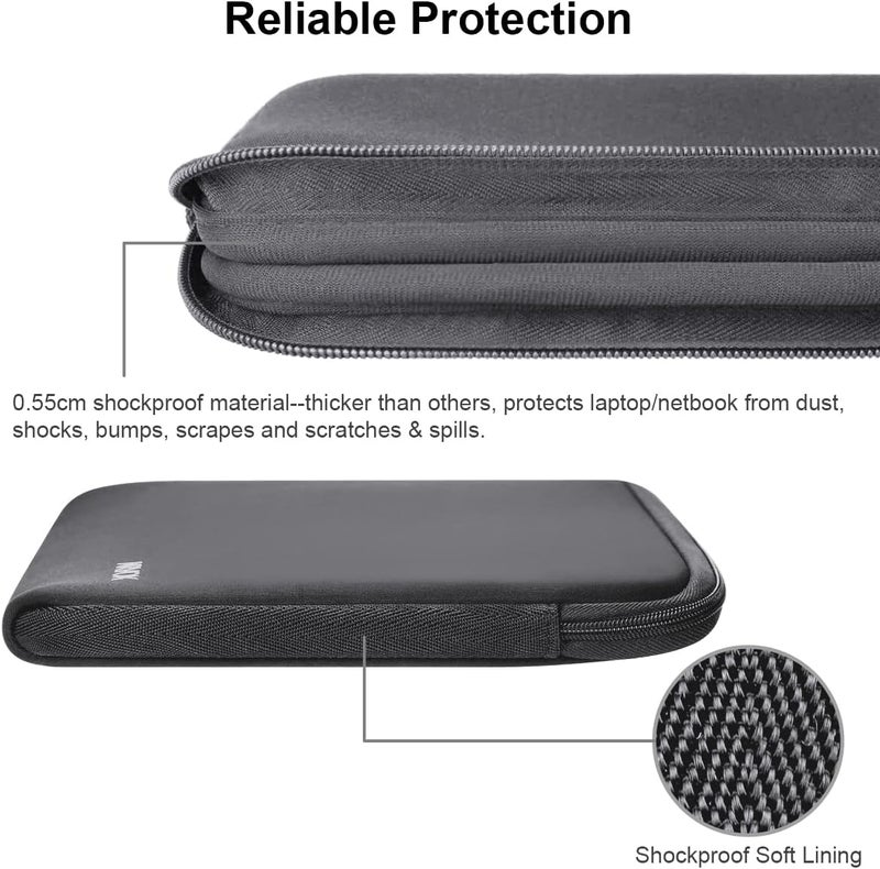 ARVOK 15 15.6 16 Inch Laptop Sleeve Multi-Color Size Choices Case/Water-Resistant Neoprene Notebook Computer Pocket Tablet Briefcase Carrying Bag/Pouch Skin Cover for HP/Dell/Lenovo/Asus/Acer Grey - Image 4