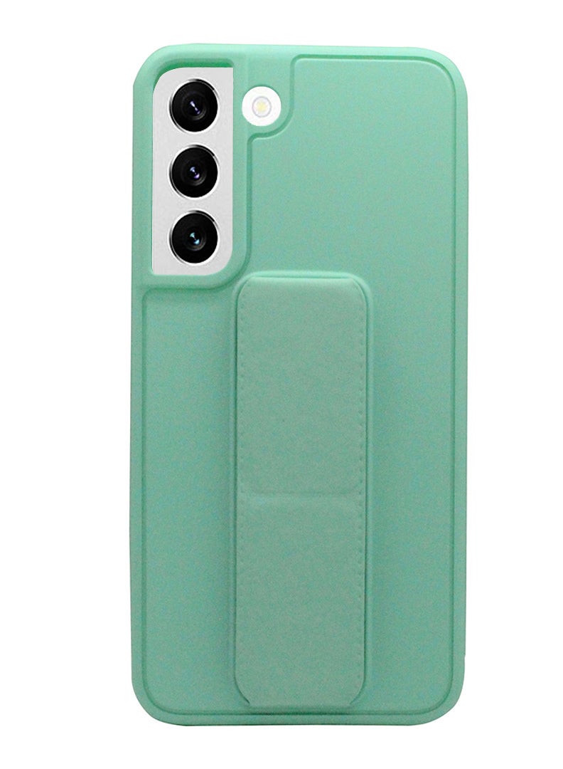 Case Up Compatible with Samsung Galaxy S22 Case with Magnetic Stand & Holder, Premium Silicone Finger Grip Strap Holder Case Car Mount Kickstand Cover- Mint Green