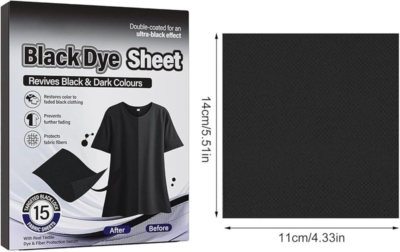 Black Fabric Dye Sheets 15 Pieces All Purpose Machine Wash Clothes Renewal - Image 5