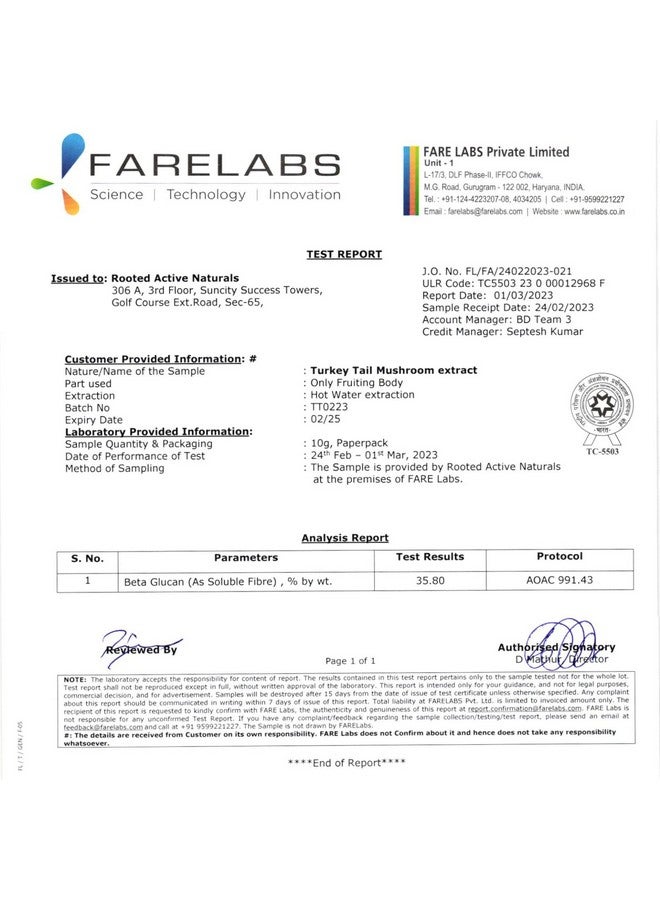 Rooted Actives Siberian Chaga Mushroom Capsules (45 Gm) | Blood Sugar, Heart & Immunity | Usda Organic | 35% Beta Glucans | Certified Organic Siberian - Image 3