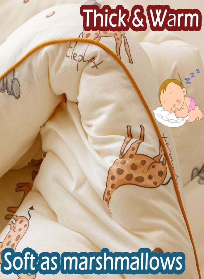 MorroMorn Super Soft Toddler Bedding Set, Thick Fluffy Comforter Sets Neutral Bed Set with Pillowcase for Girls Boys Kids Baby, Lightweight Noiseless Warm Cozy for Fall Winter (Cute Animals) - Image 3